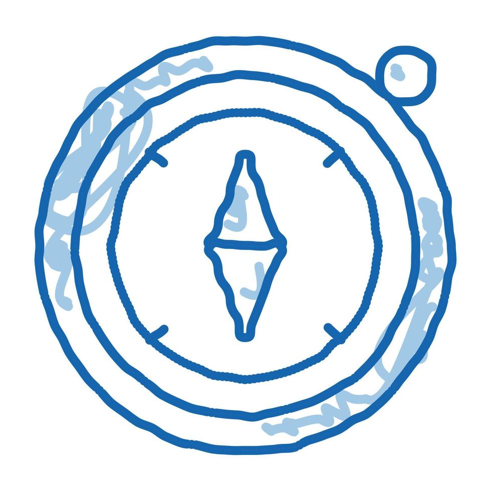 Compass Alpinism Course Detector Tool doodle icon hand drawn illustration vector