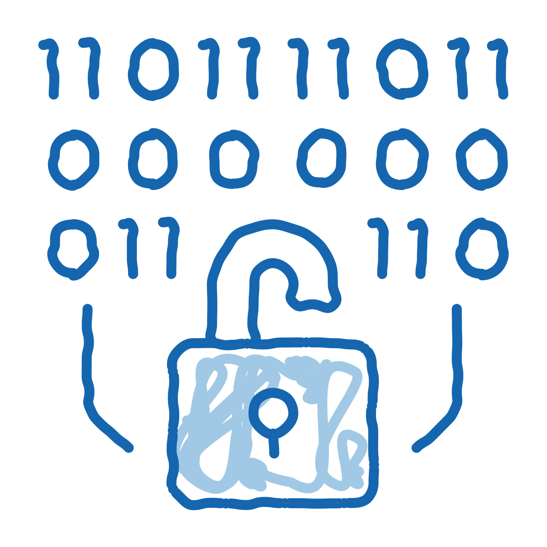 binary security code doodle icon hand drawn illustration 17920622 ...
