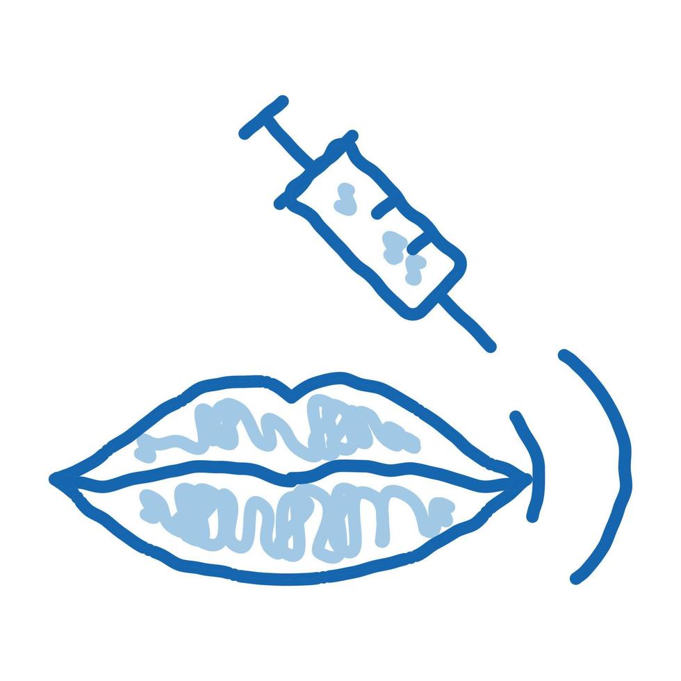 lip injection doodle icon hand drawn illustration vector