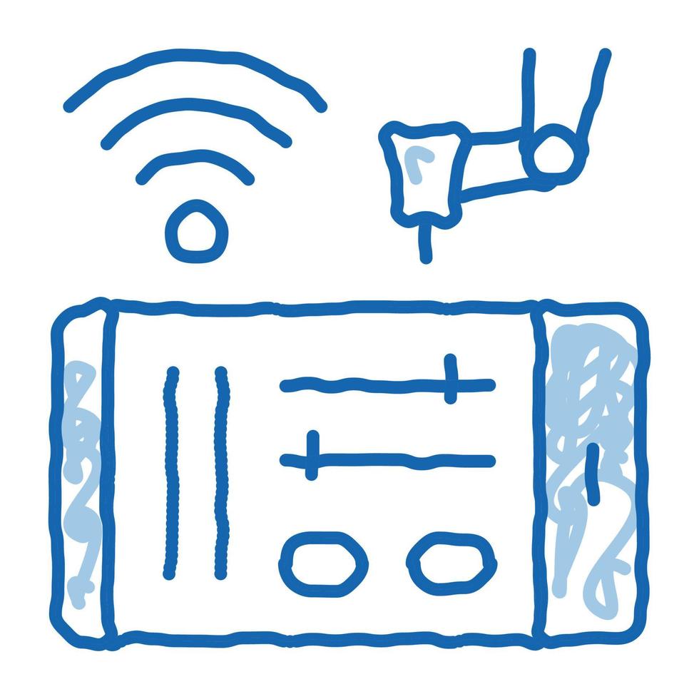 telephone settings via wi-fi doodle icon hand drawn illustration vector
