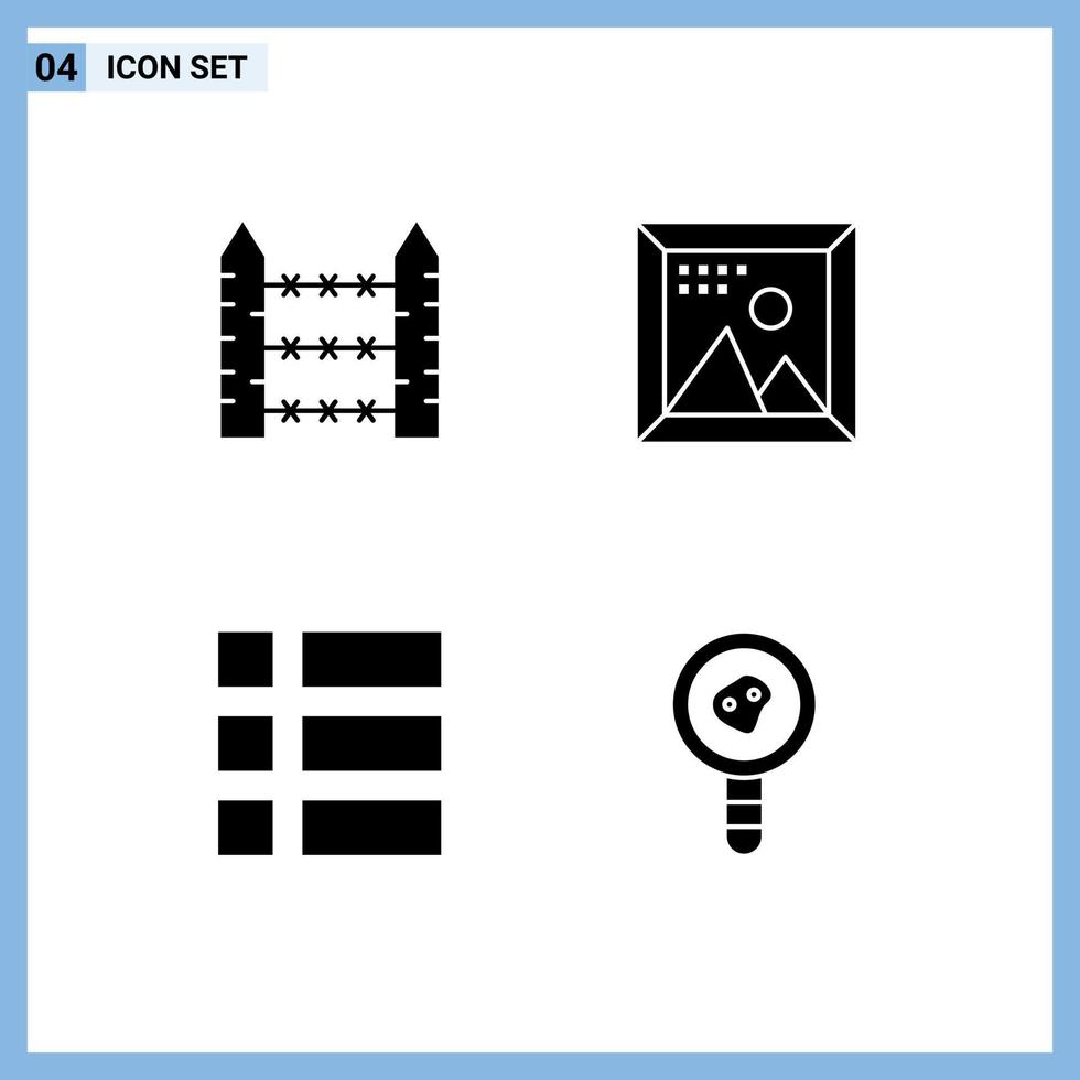 Stock Vector Icon Pack of 4 Line Signs and Symbols for barbed programing signaling design frame Editable Vector Design Elements
