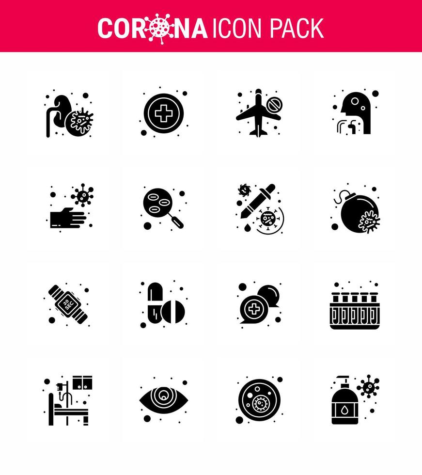 Simple Set of Covid19 Protection Blue 25 icon pack icon included bacteria people travel man cough viral coronavirus 2019nov disease Vector Design Elements