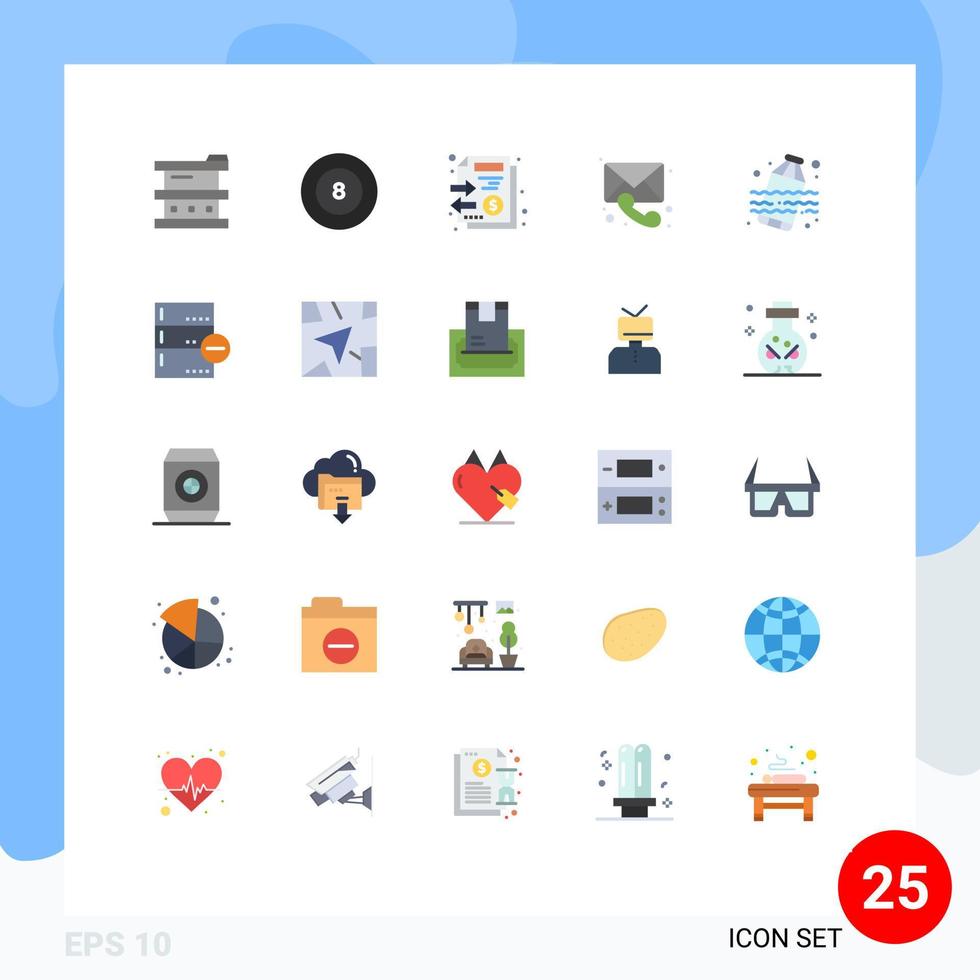 Set of 25 Modern UI Icons Symbols Signs for waste message documents call medical Editable Vector Design Elements