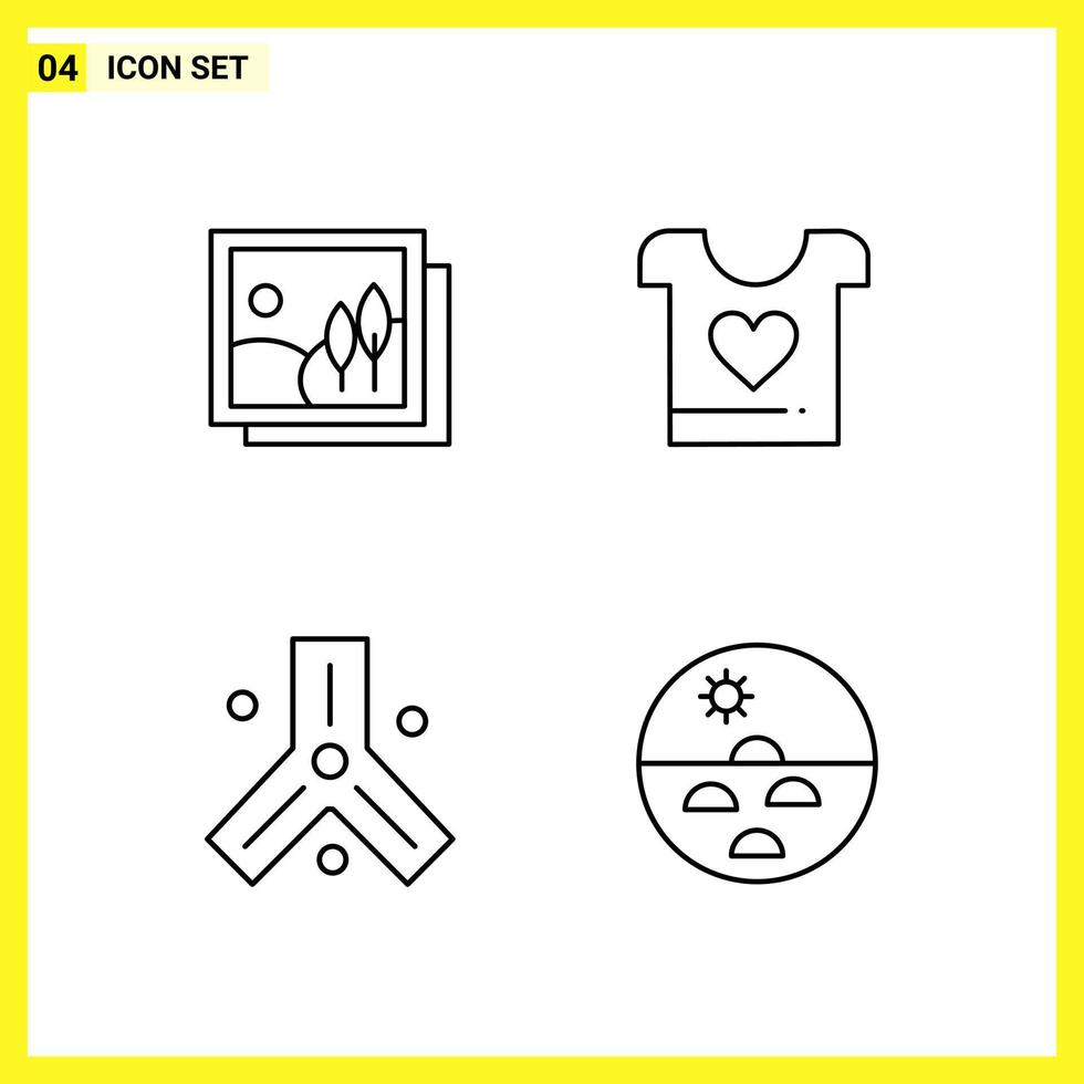 4 Icon Set Simple Line Symbols Outline Sign on White Background for Website Design Mobile Applications and Print Media vector