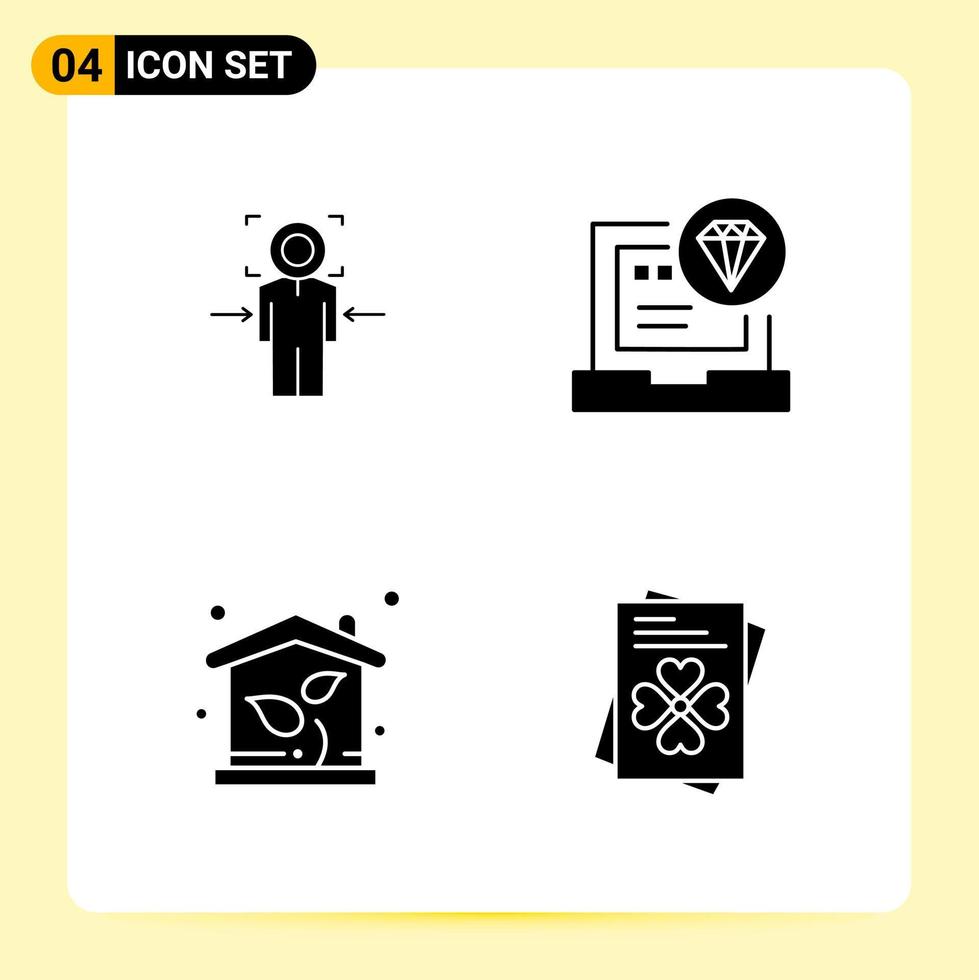 4 Creative Icons for Modern website design and responsive mobile apps 4 Glyph Symbols Signs on White Background 4 Icon Pack vector