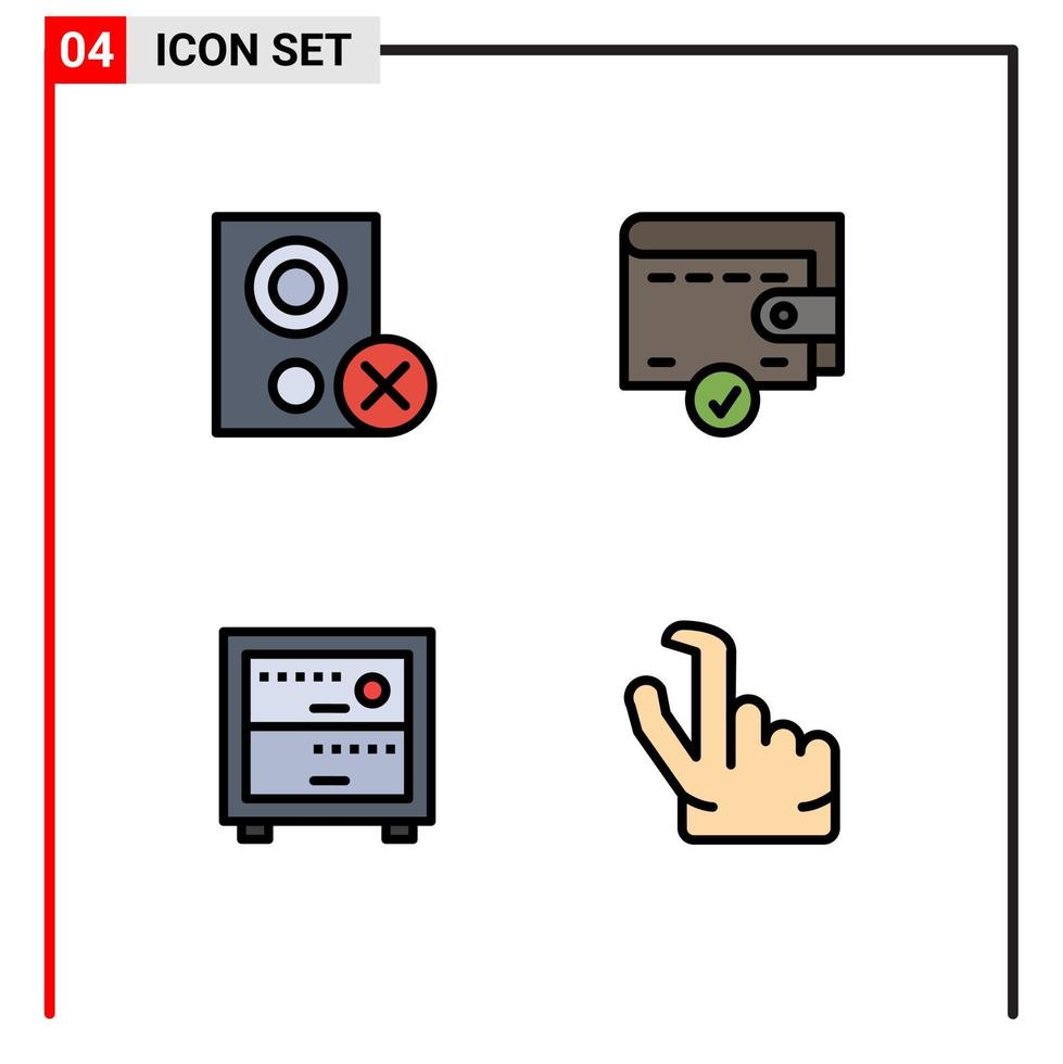 paquete de iconos de vector de stock de 4 signos y símbolos de línea para computadoras hardware de oficina dinero elementos de diseño de vector editables