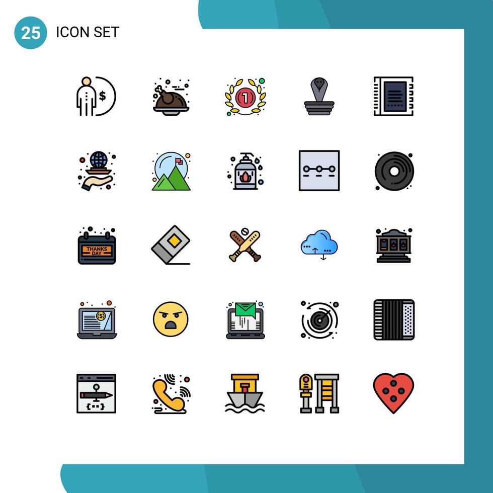 conjunto de 25 iconos modernos de la interfaz de usuario signos de símbolos para la dirección india cobra de pollo uno elementos de diseño vectorial editables vector