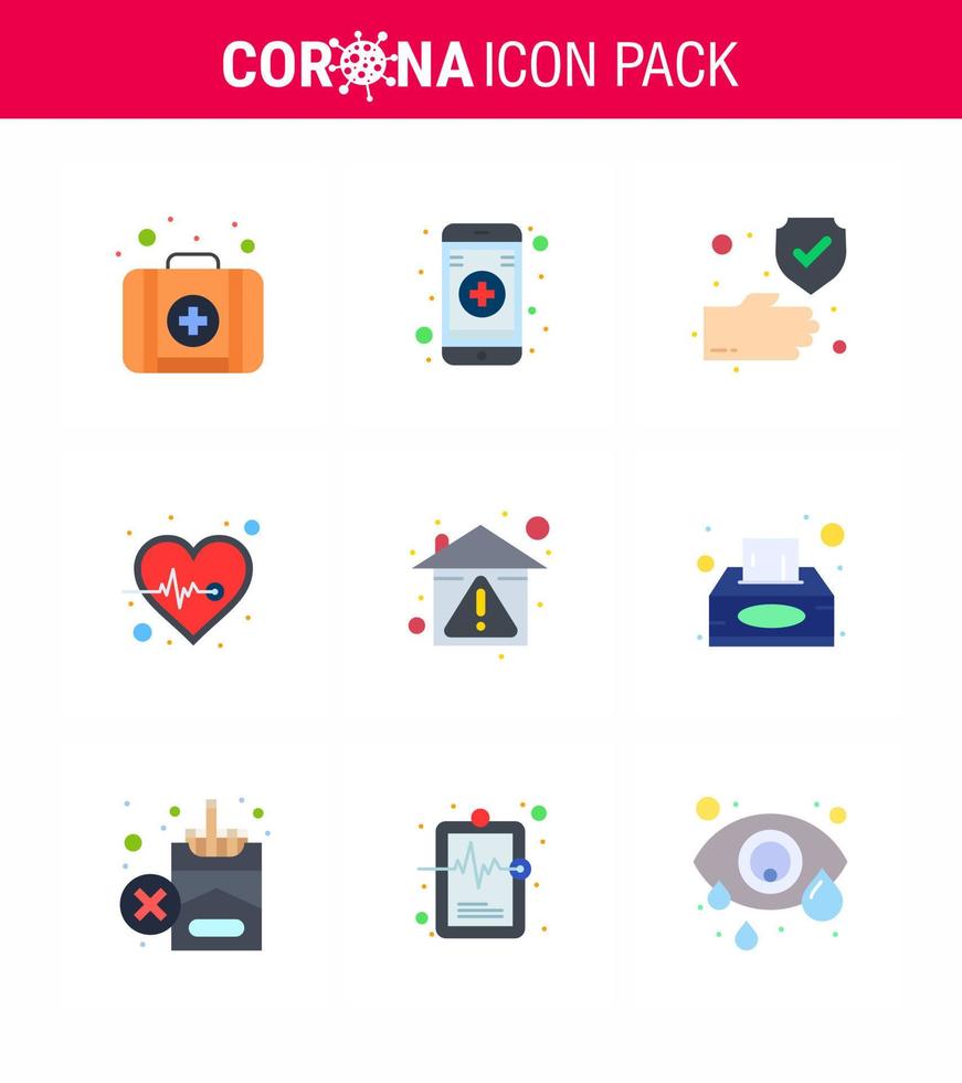 Coronavirus 2019nCoV Covid19 Prevention icon set protection hygiene protection home pulse viral coronavirus 2019nov disease Vector Design Elements