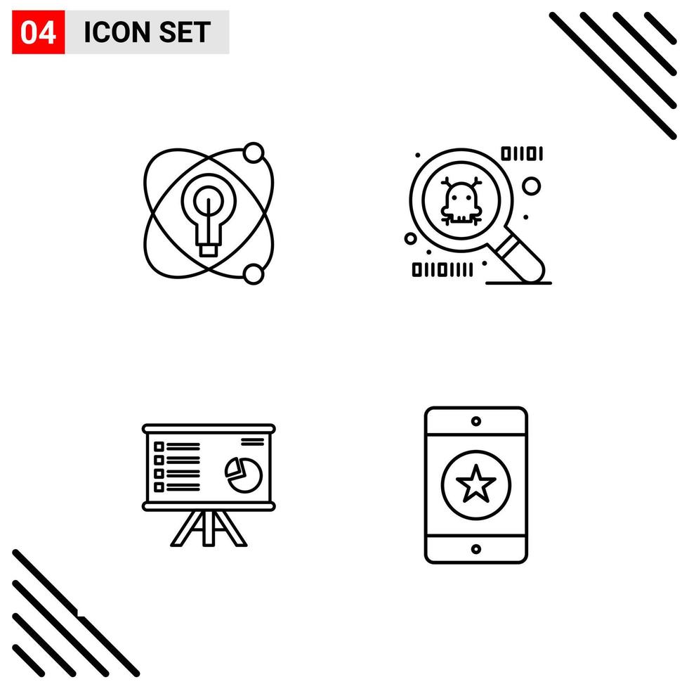 conjunto perfecto de píxeles de iconos de 4 líneas conjunto de iconos de esquema para el diseño de sitios web y la interfaz de aplicaciones móviles vector