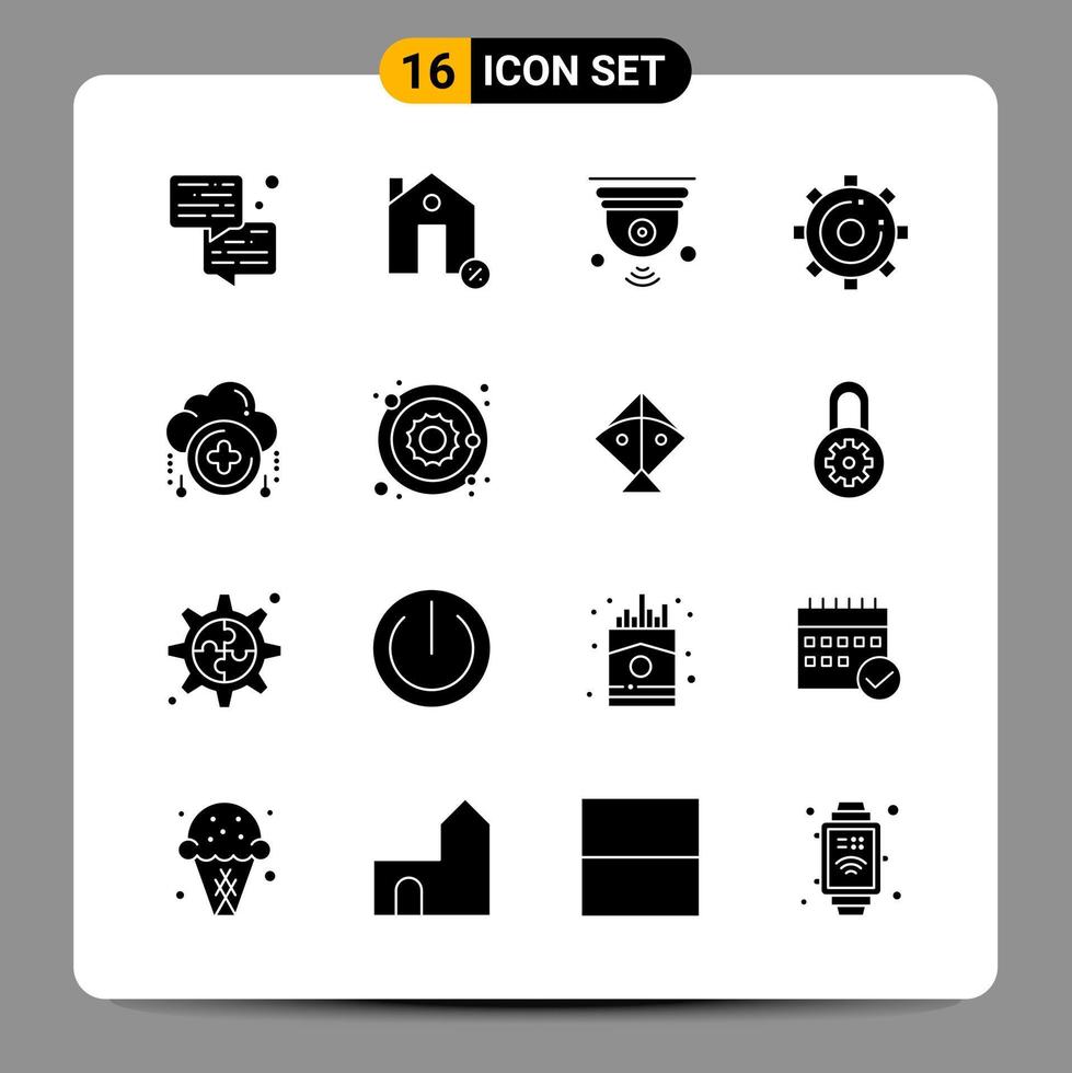16 Black Icon Pack Glyph Symbols Signs for Responsive designs on white background 16 Icons Set vector