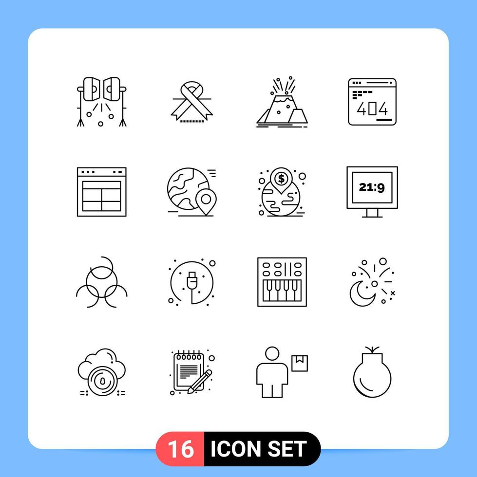 16 Thematic Vector Outlines and Editable Symbols of web development medical develop alert Editable Vector Design Elements