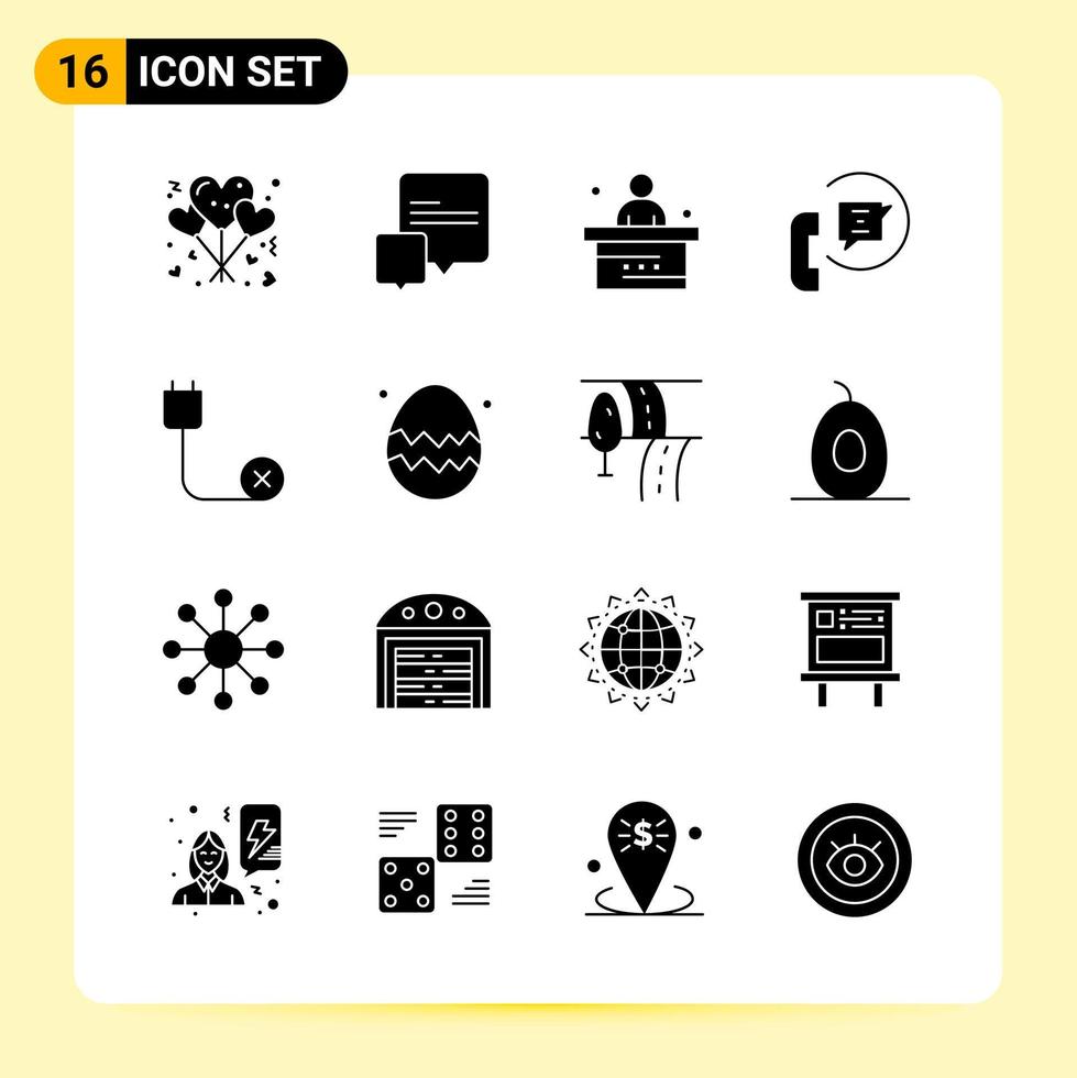 16 iconos creativos para el diseño moderno de sitios web y aplicaciones móviles receptivas 16 signos de símbolos de glifo sobre fondo blanco paquete de 16 iconos vector