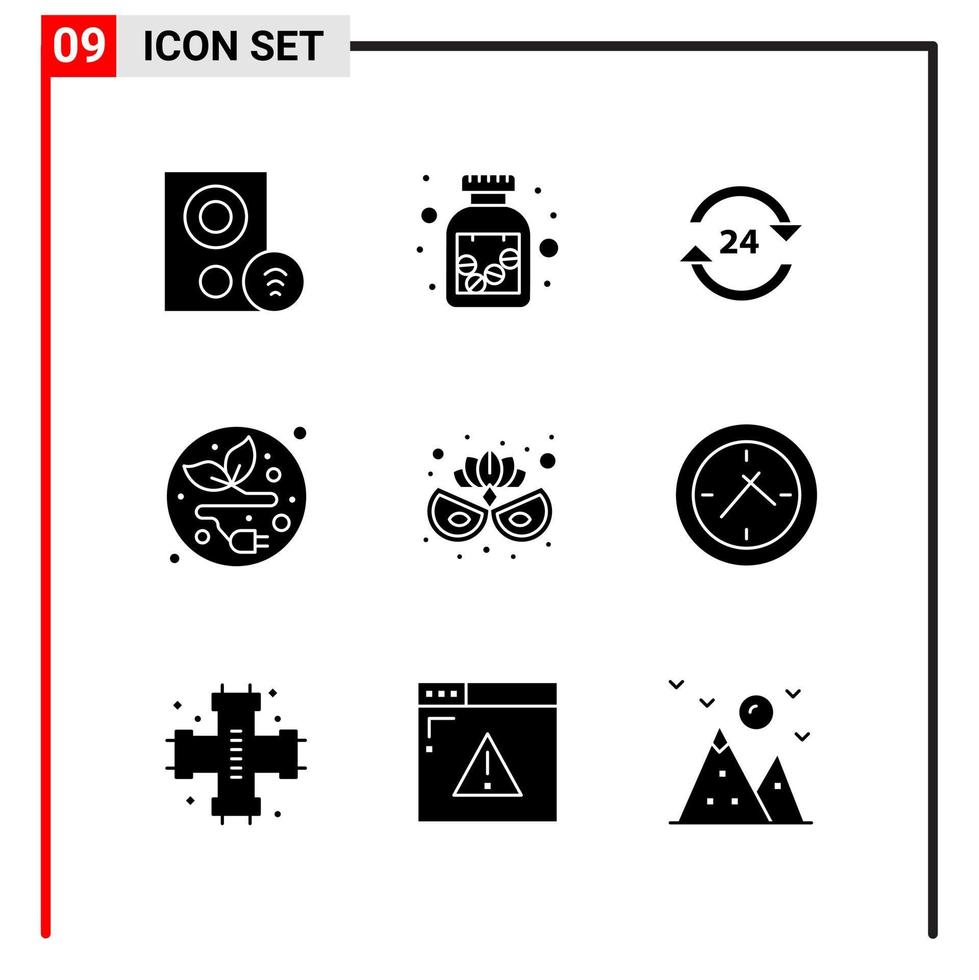 9 iconos generales para el diseño de sitios web, impresión y aplicaciones móviles 9 símbolos de glifos signos aislados en fondo blanco 9 paquete de iconos vector