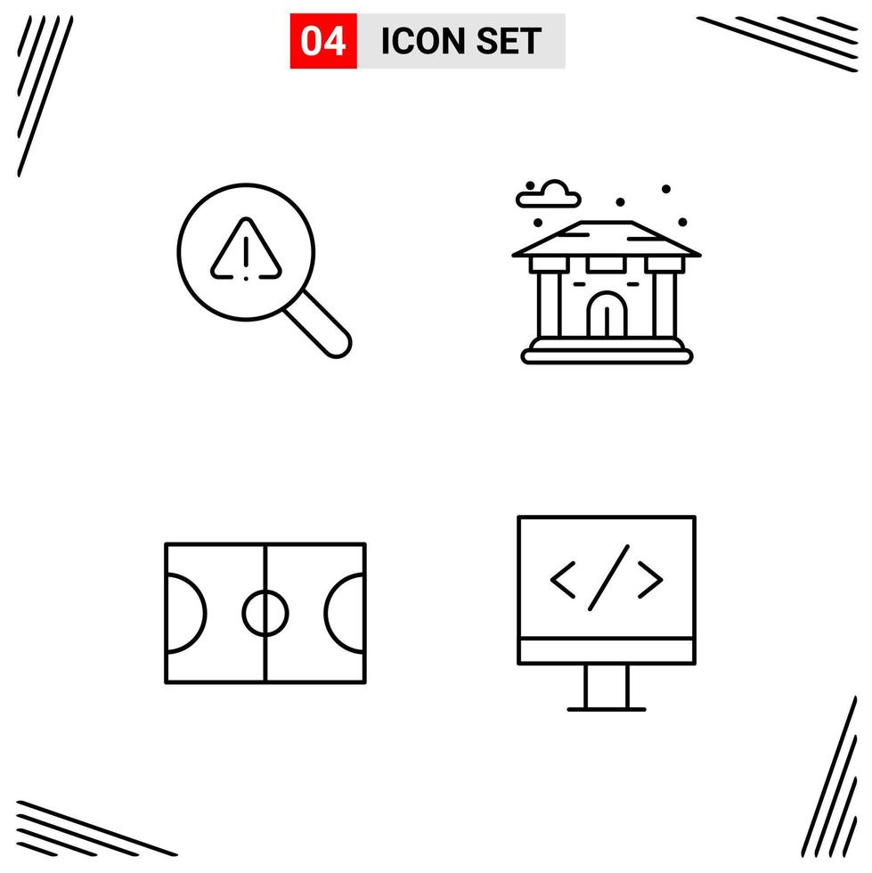 4 Icons Line Style Grid Based Creative Outline Symbols for Website Design Simple Line Icon Signs Isolated on White Background 4 Icon Set vector