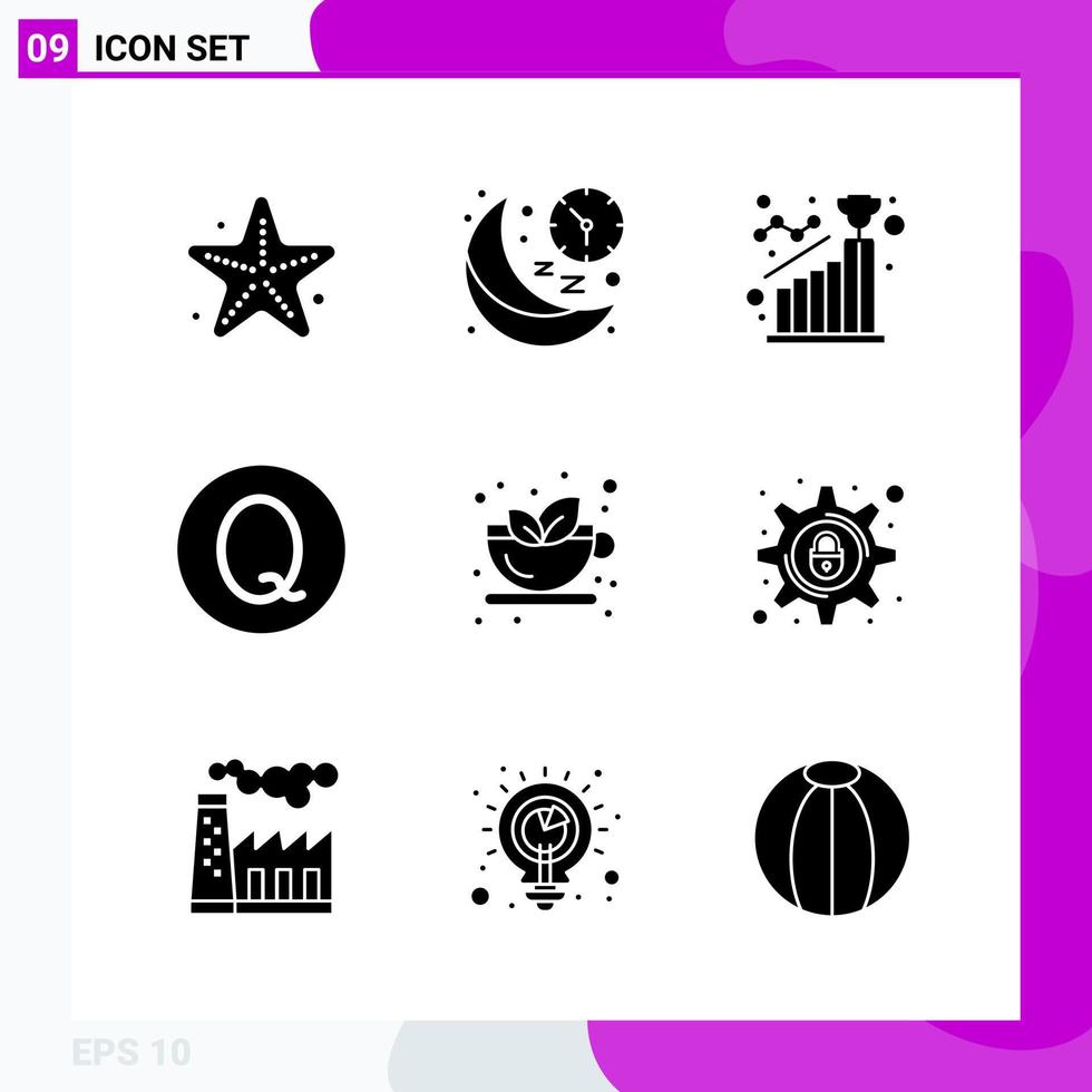 Solid Icon set Pack of 9 Glyph Icons isolated on White Background for Web Print and Mobile vector