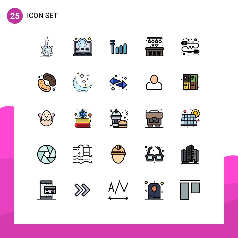 25 iconos creativos, signos y símbolos modernos de invención directa de zumbido, pub, ciudad, elementos de diseño vectorial editables vector