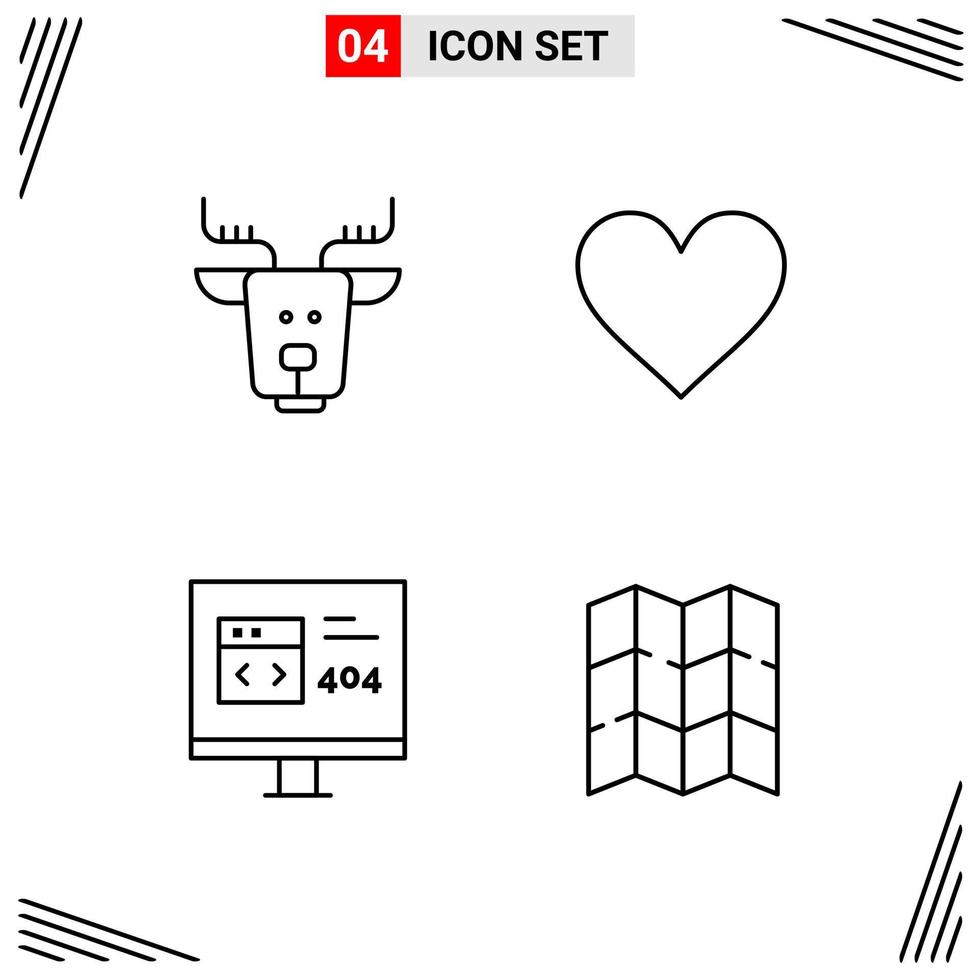 4 Icons Line Style Grid Based Creative Outline Symbols for Website Design Simple Line Icon Signs Isolated on White Background 4 Icon Set vector