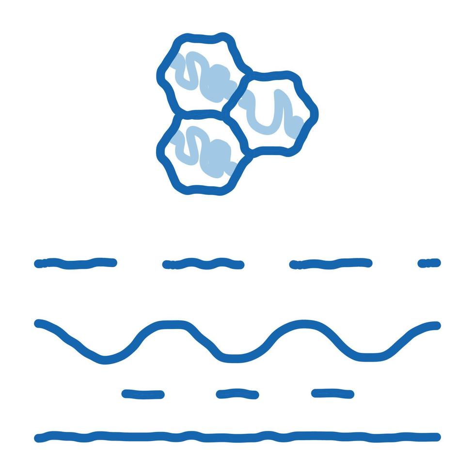 particle structure of cream doodle icon hand drawn illustration vector