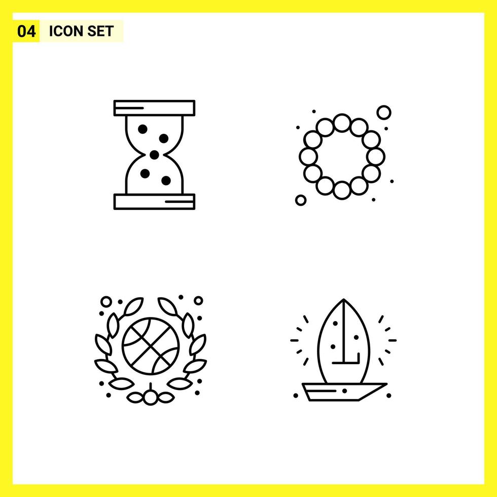 4 Icon Set Simple Line Symbols Outline Sign on White Background for Website Design Mobile Applications and Print Media vector