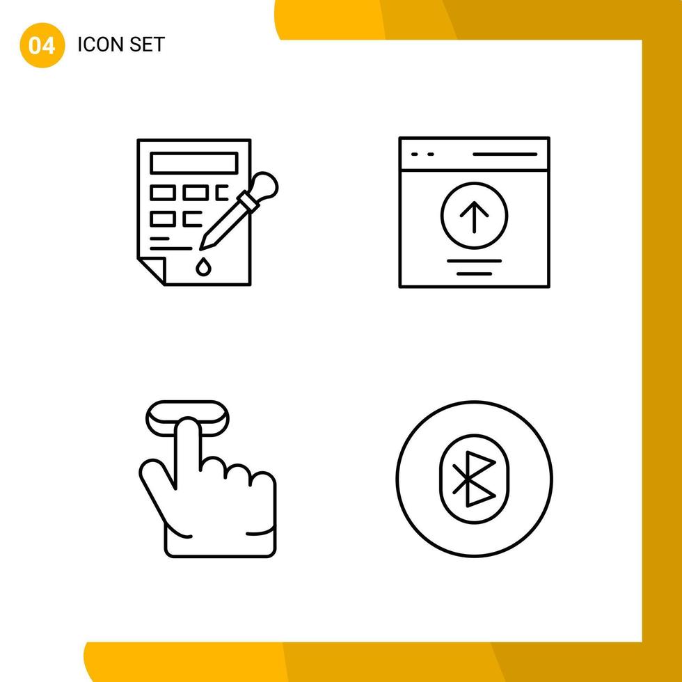 4 Icon Set Line Style Icon Pack Outline Symbols isolated on White Backgound for Responsive Website Designing vector