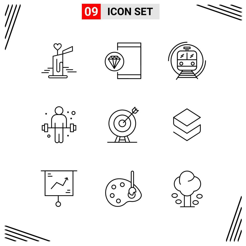 9 Icons Line Style Grid Based Creative Outline Symbols for Website Design Simple Line Icon Signs Isolated on White Background 9 Icon Set vector