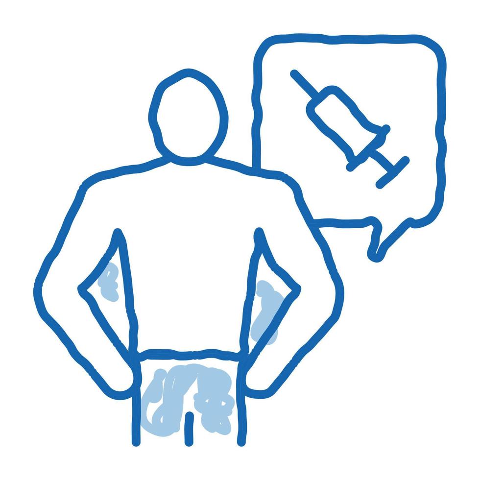 nurse injection doodle icon hand drawn illustration vector