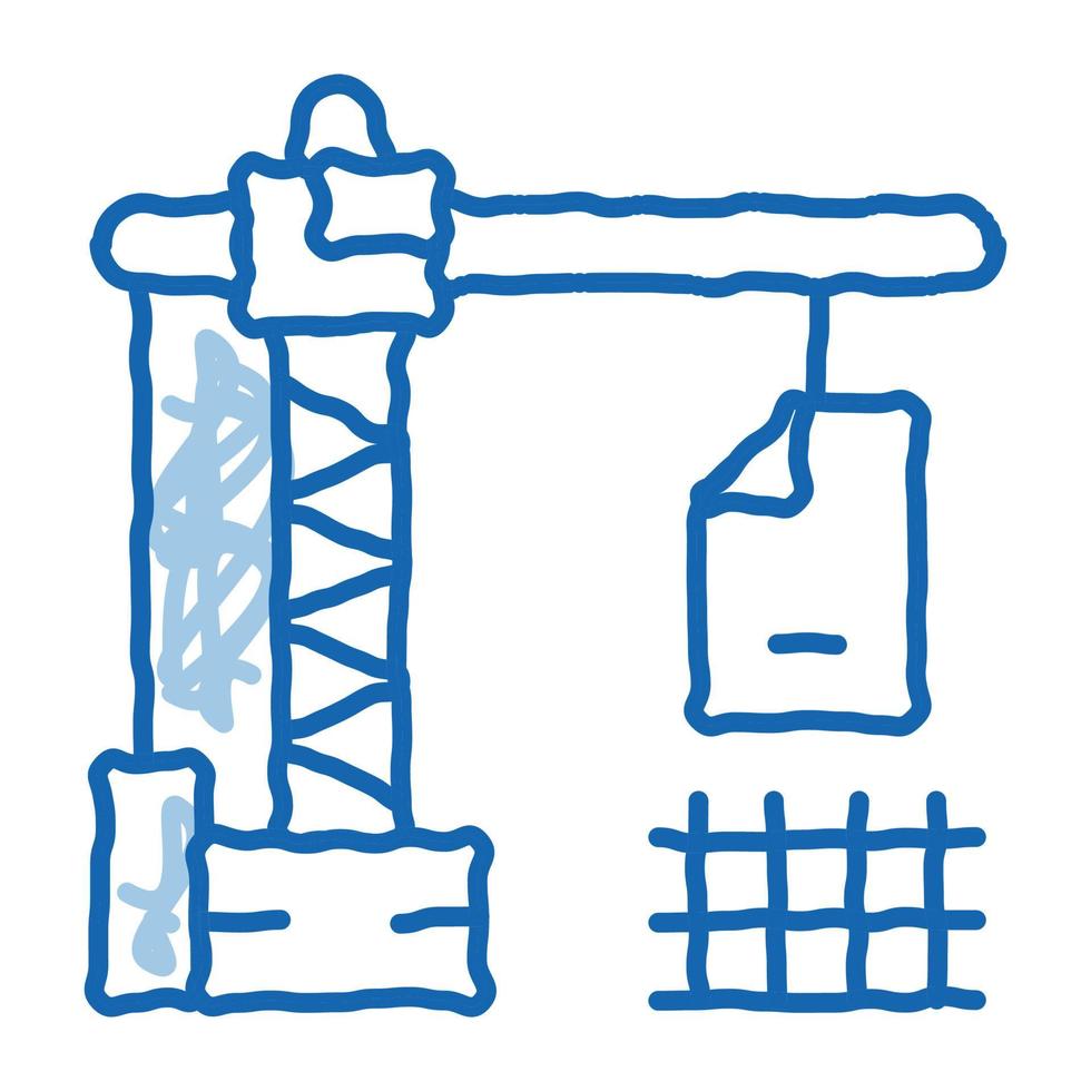 grúa de construcción doodle icono dibujado a mano ilustración vector