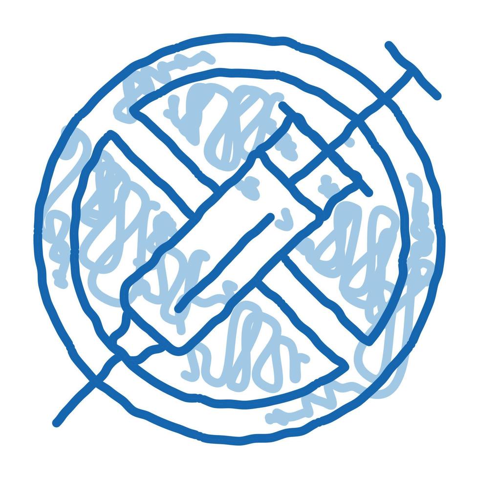 injection ban doodle icon hand drawn illustration vector