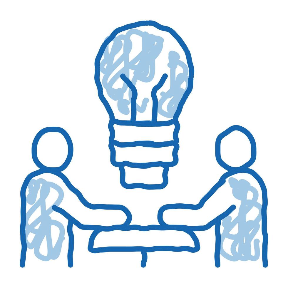 brain problem solving doodle icon hand drawn illustration vector