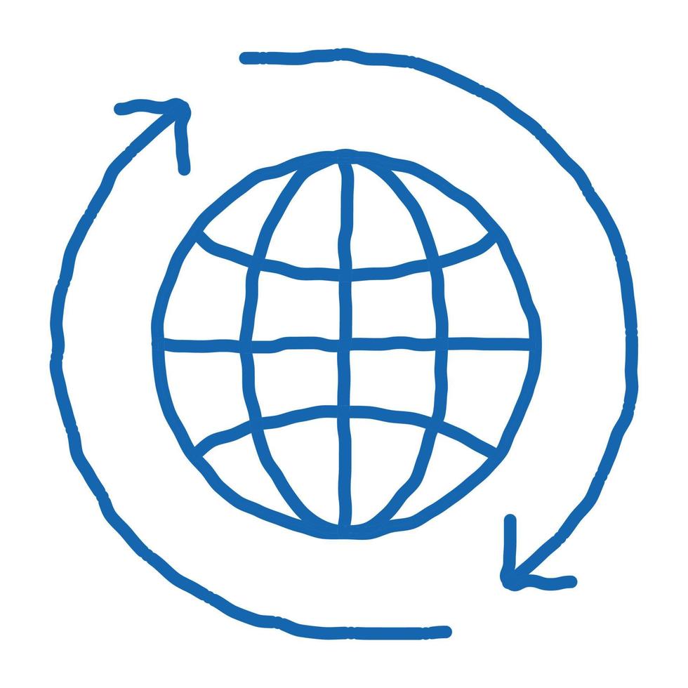 world internet network doodle icon hand drawn illustration vector