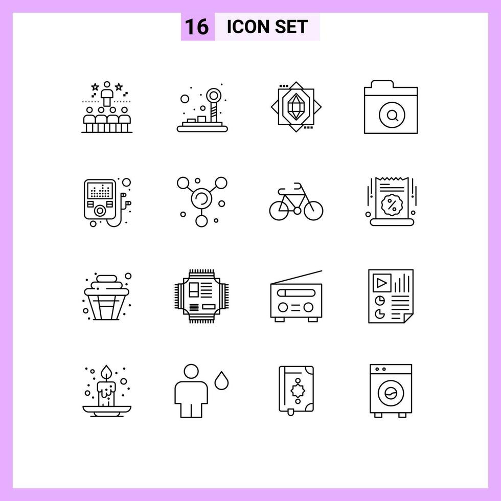 16 Creative Icons Modern Signs and Symbols of atom device joystick find search Editable Vector Design Elements