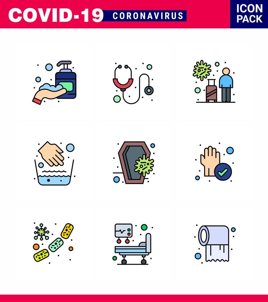 Coronavirus 2019nCoV Covid19 Prevention icon set coffin medical infection hygiene virus viral coronavirus 2019nov disease Vector Design Elements