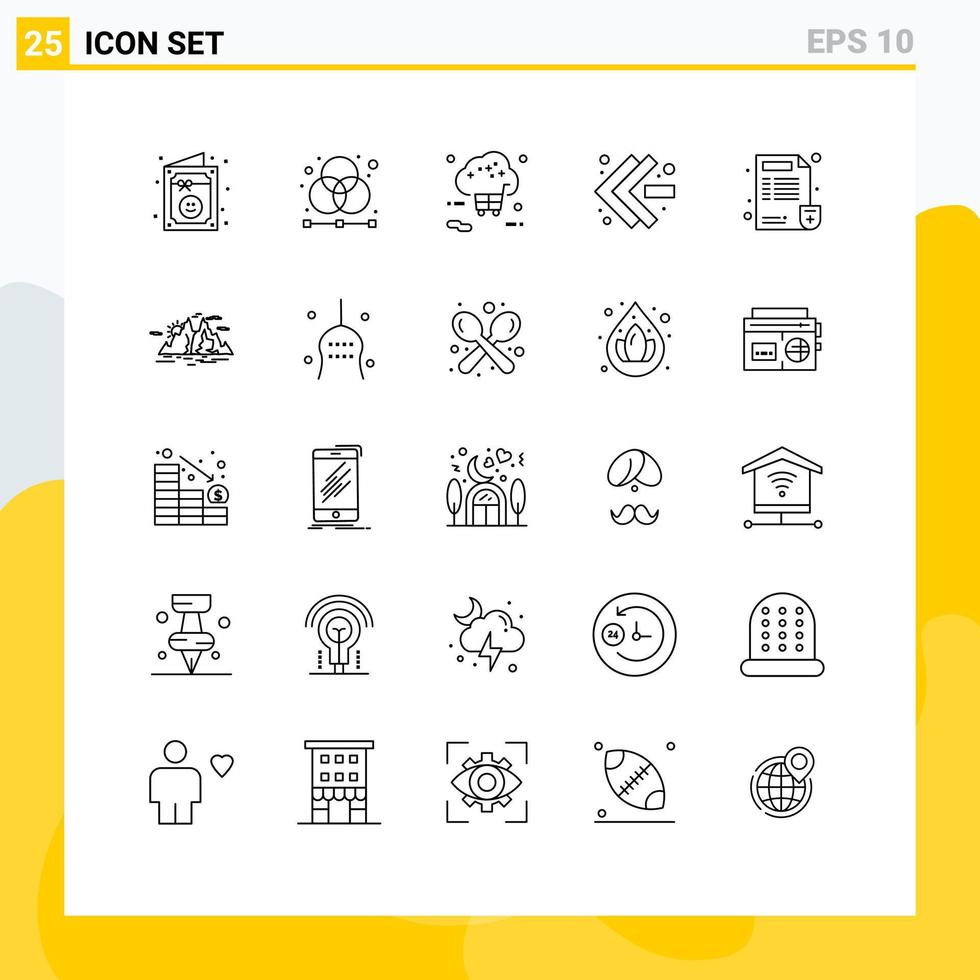 Modern Set of 25 Lines and symbols such as doctor fast forward grid arrows shop Editable Vector Design Elements