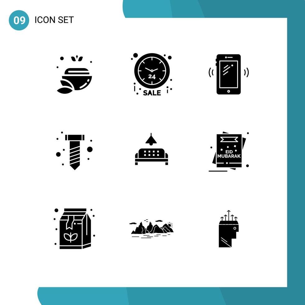 Group of 9 Solid Glyphs Signs and Symbols for furniture screw phone hardware signals Editable Vector Design Elements