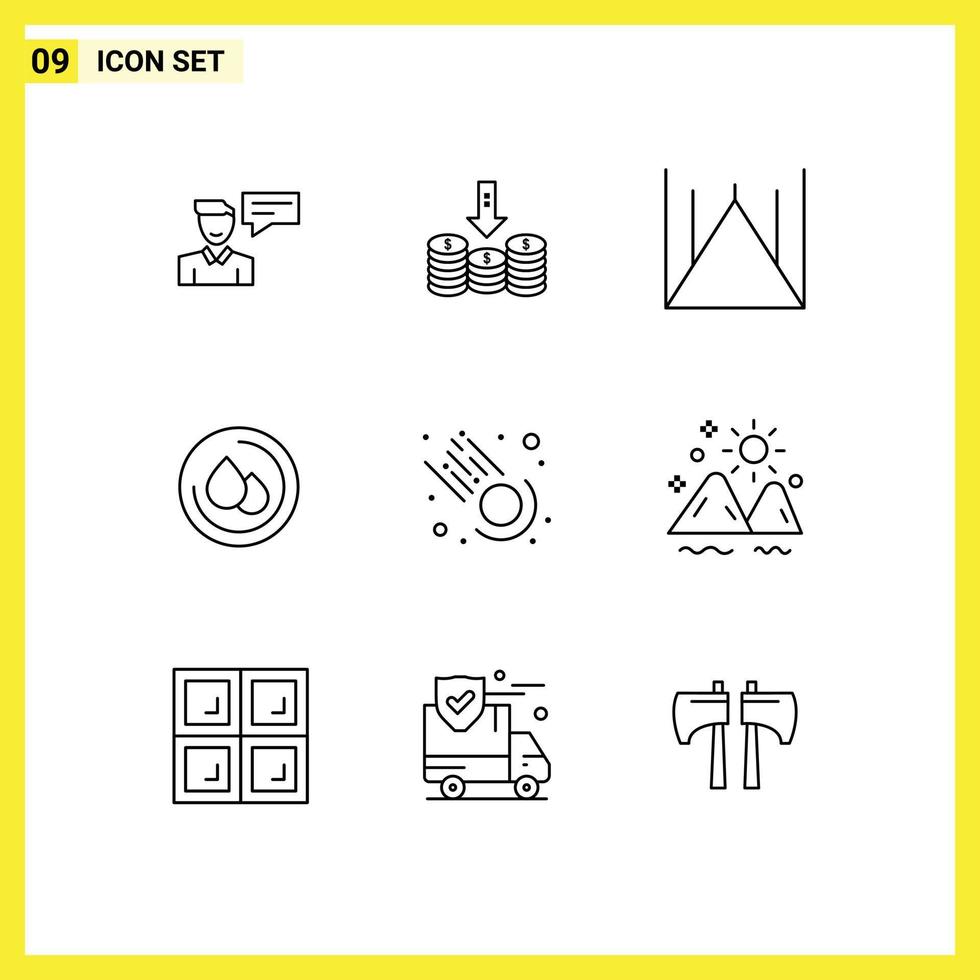 9 Outline concept for Websites Mobile and Apps comet droop down medical pakistan Editable Vector Design Elements