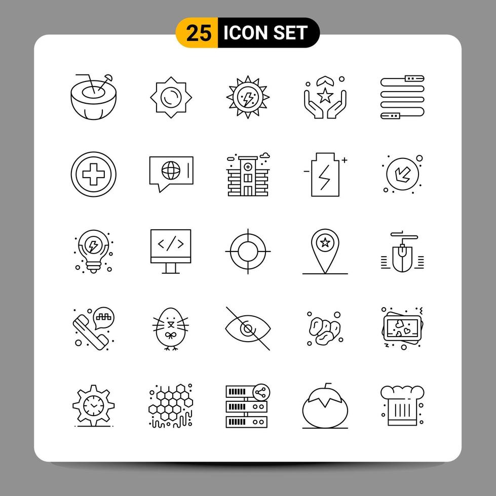 25 Black Icon Pack Outline Symbols Signs for Responsive designs on white background 25 Icons Set vector