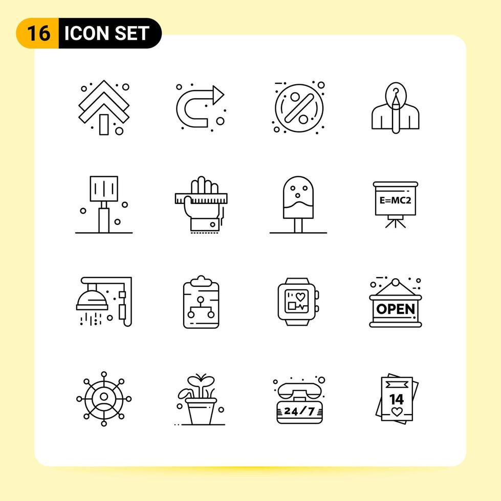 16 Creative Icons for Modern website design and responsive mobile apps 16 Outline Symbols Signs on White Background 16 Icon Pack vector