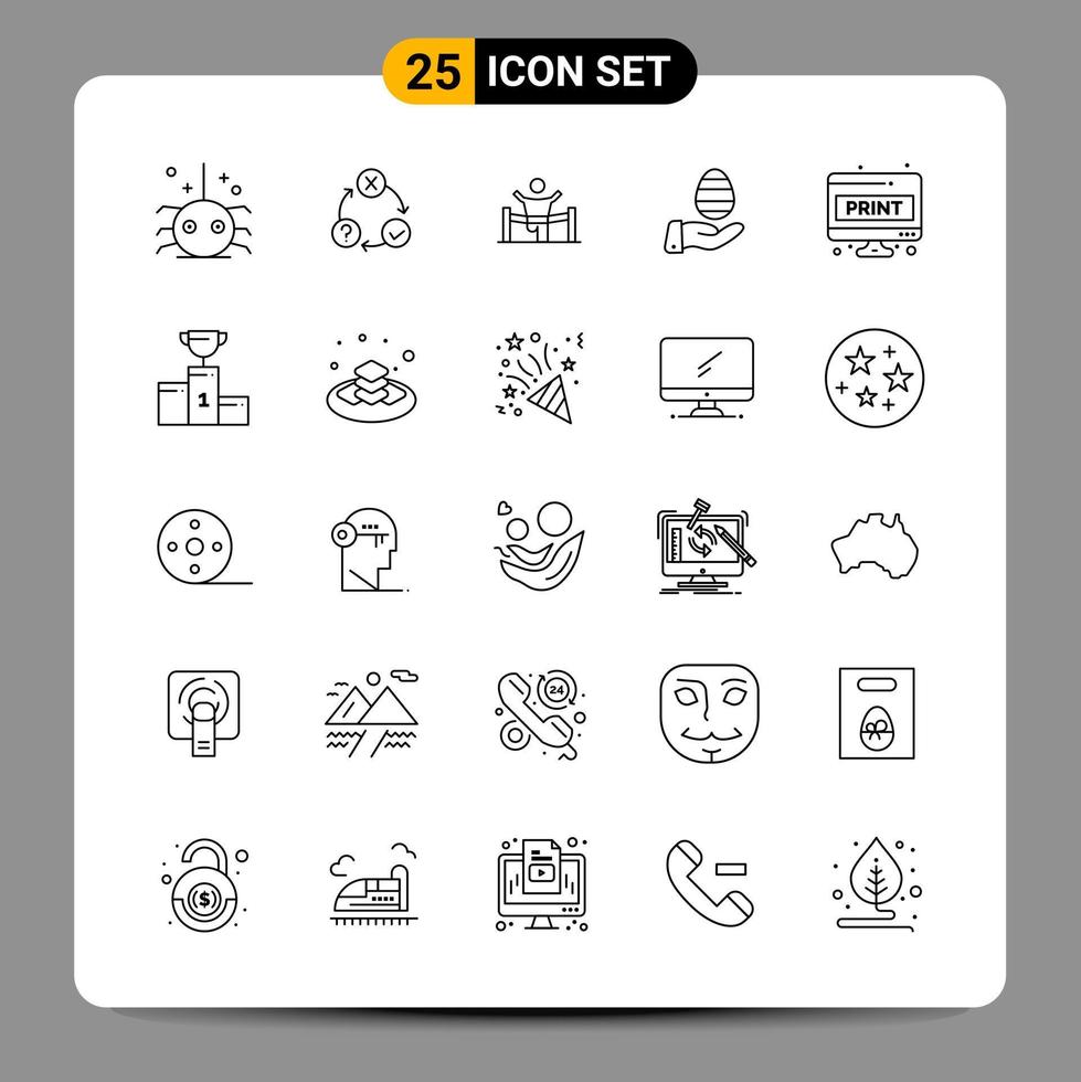 25 Black Icon Pack Outline Symbols Signs for Responsive designs on white background 25 Icons Set vector