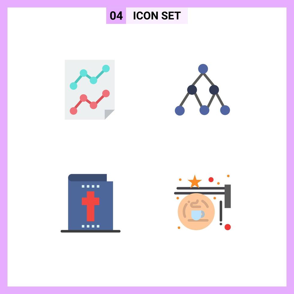 Mobile Interface Flat Icon Set of 4 Pictograms of analytics halloween paper network board Editable Vector Design Elements