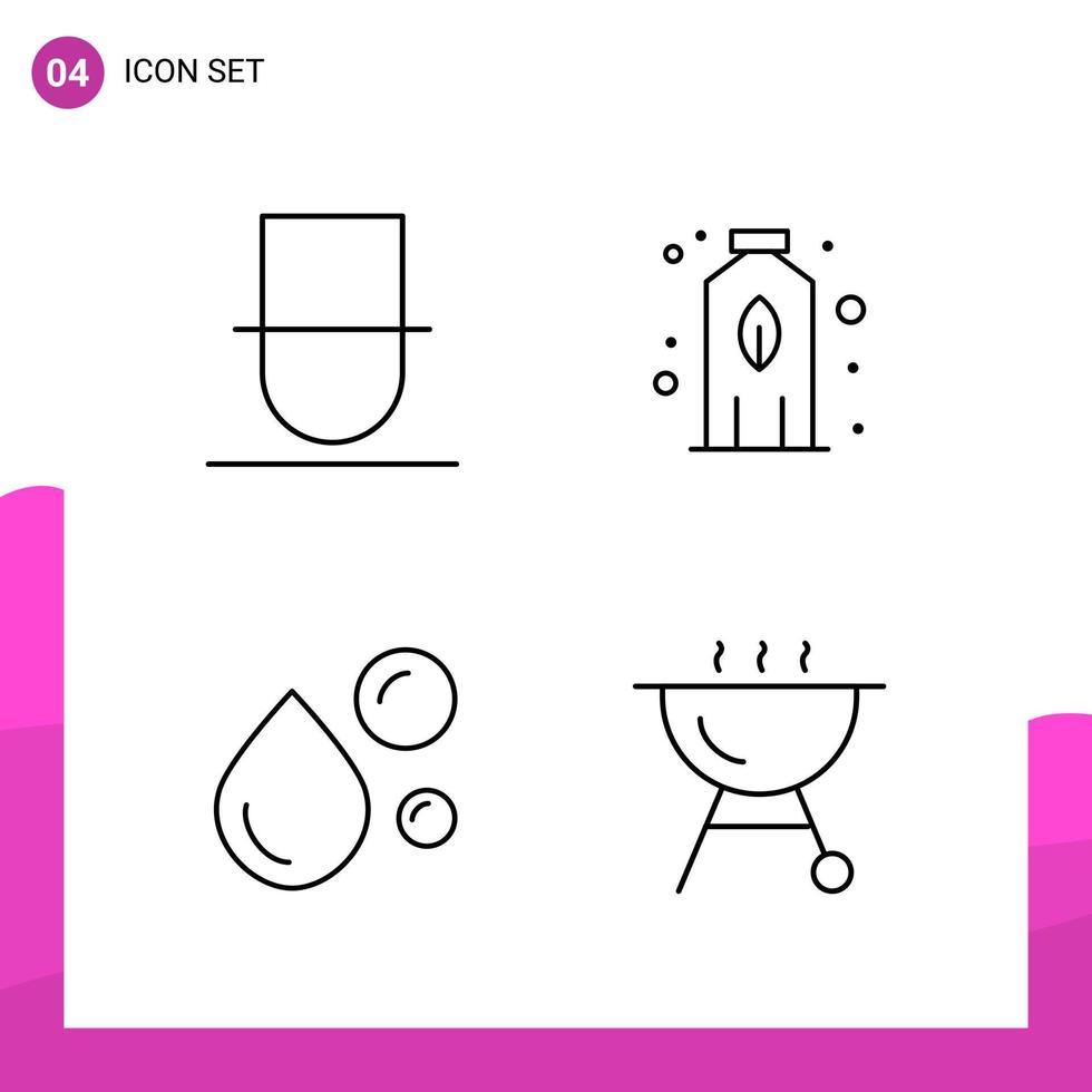 Outline Icon set Pack of 4 Line Icons isolated on White Background for responsive Website Design Print and Mobile Applications vector