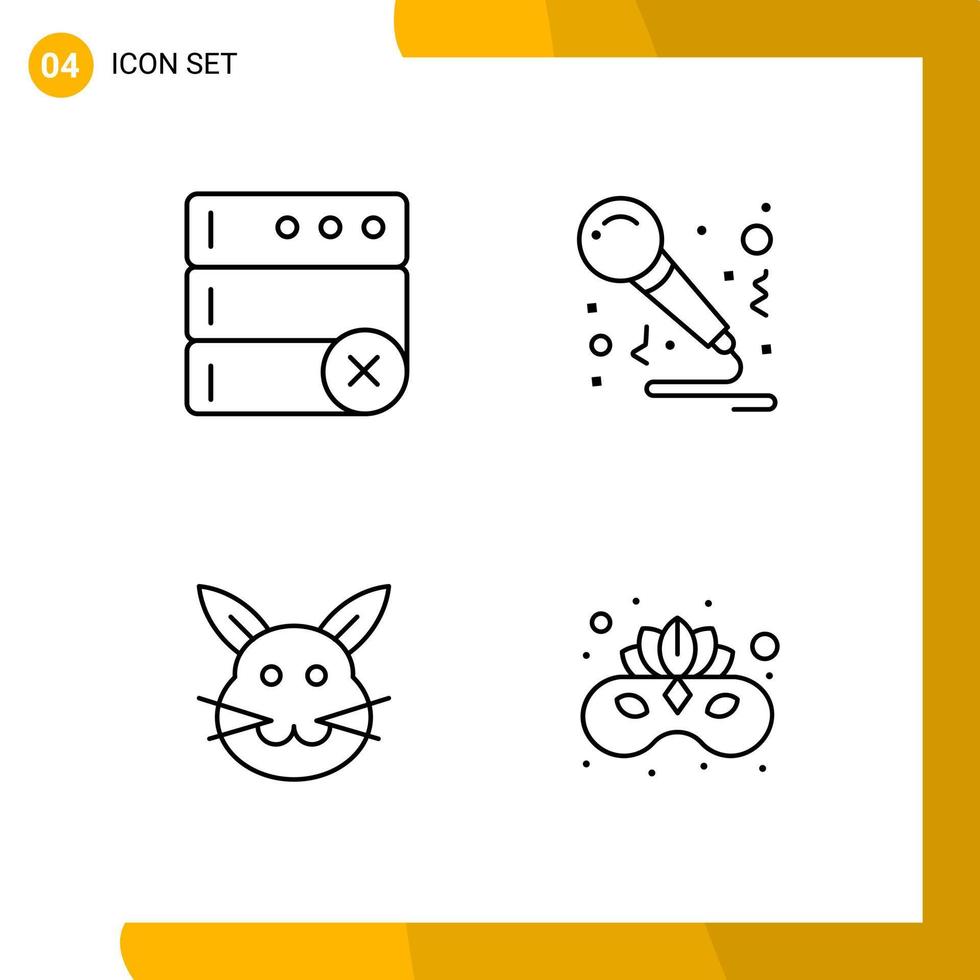 4 Icon Set Line Style Icon Pack Outline Symbols isolated on White Backgound for Responsive Website Designing vector