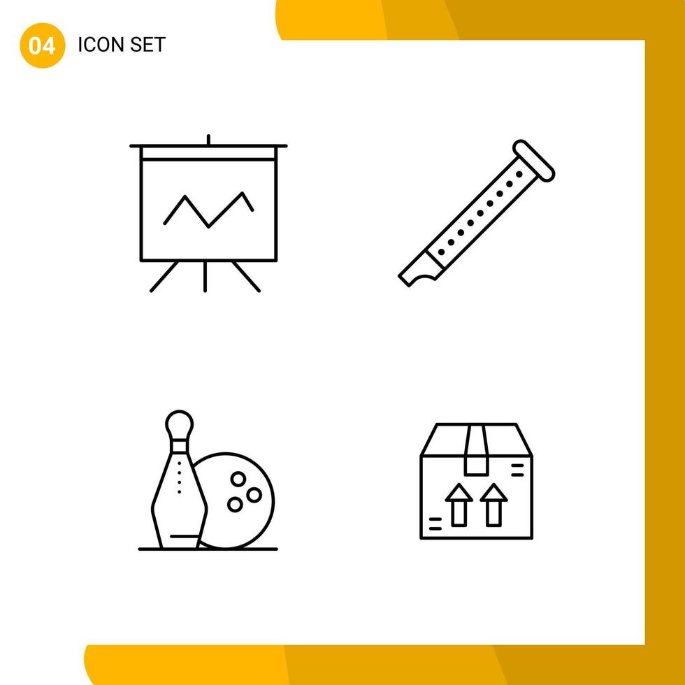 4 Icon Set Line Style Icon Pack Outline Symbols isolated on White Backgound for Responsive Website Designing vector