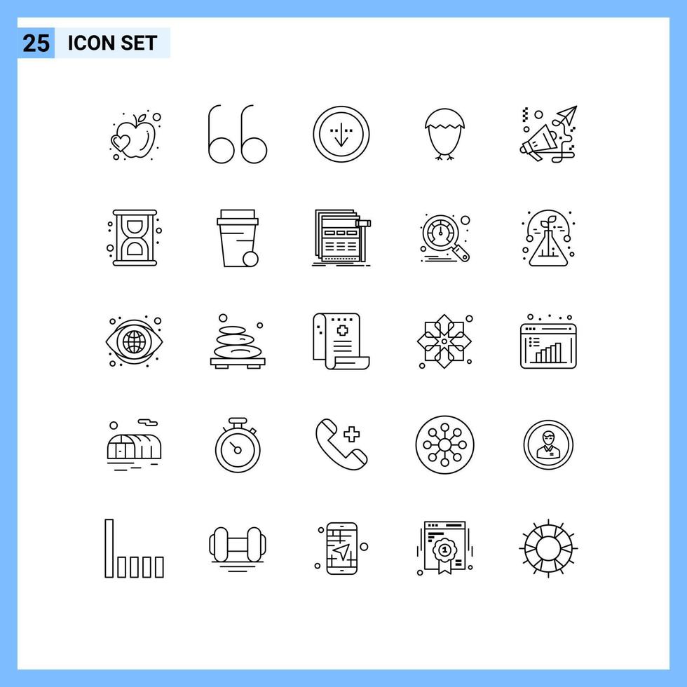25 Line concept for Websites Mobile and Apps marketing business download food easter Editable Vector Design Elements