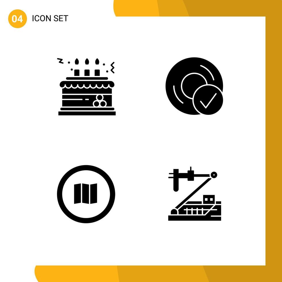 Modern Set of Solid Glyphs and symbols such as birthday gadget decoration connected google Editable Vector Design Elements