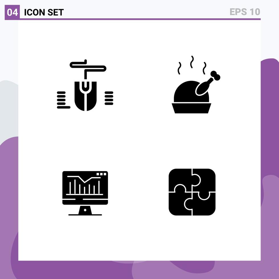 Set of Modern UI Icons Symbols Signs for mouse monitor turkey computer parts Editable Vector Design Elements