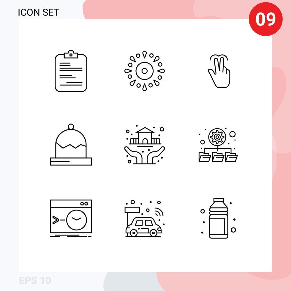 Modern Set of 9 Outlines and symbols such as hat christmas holiday tab mobile Editable Vector Design Elements