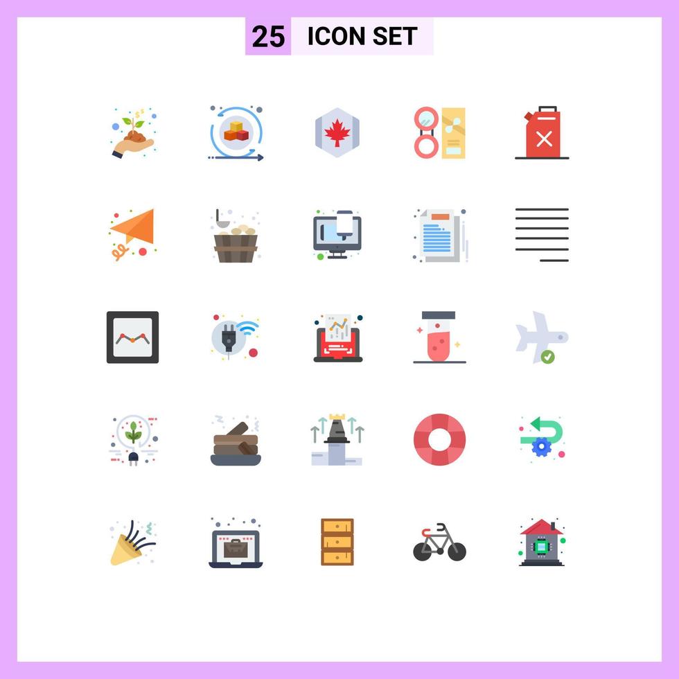 25 Flat Color concept for Websites Mobile and Apps gasoline make autumn cosmetics make up Editable Vector Design Elements