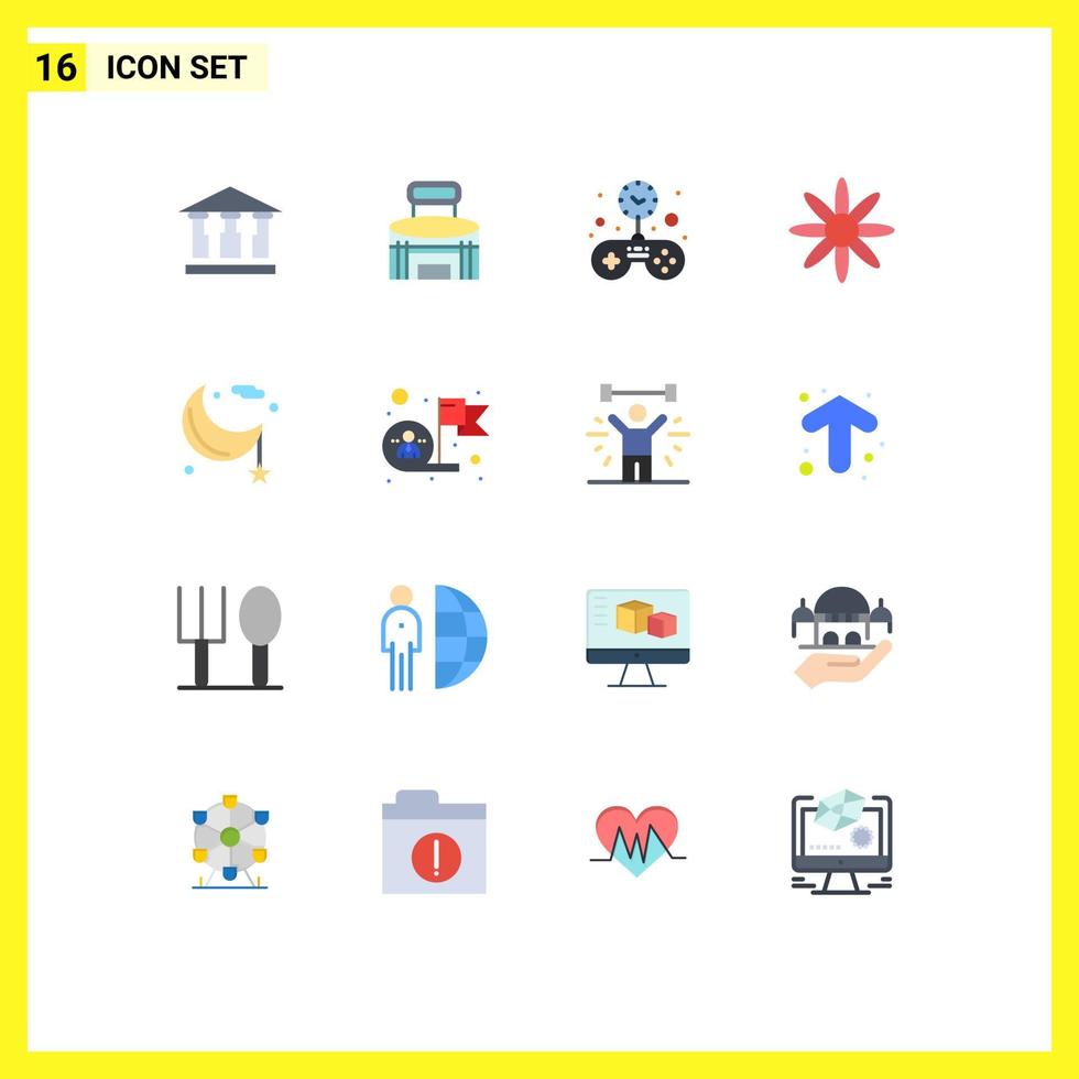 Stock Vector Icon Pack of 16 Line Signs and Symbols for lunar moon free nature flower Editable Pack of Creative Vector Design Elements
