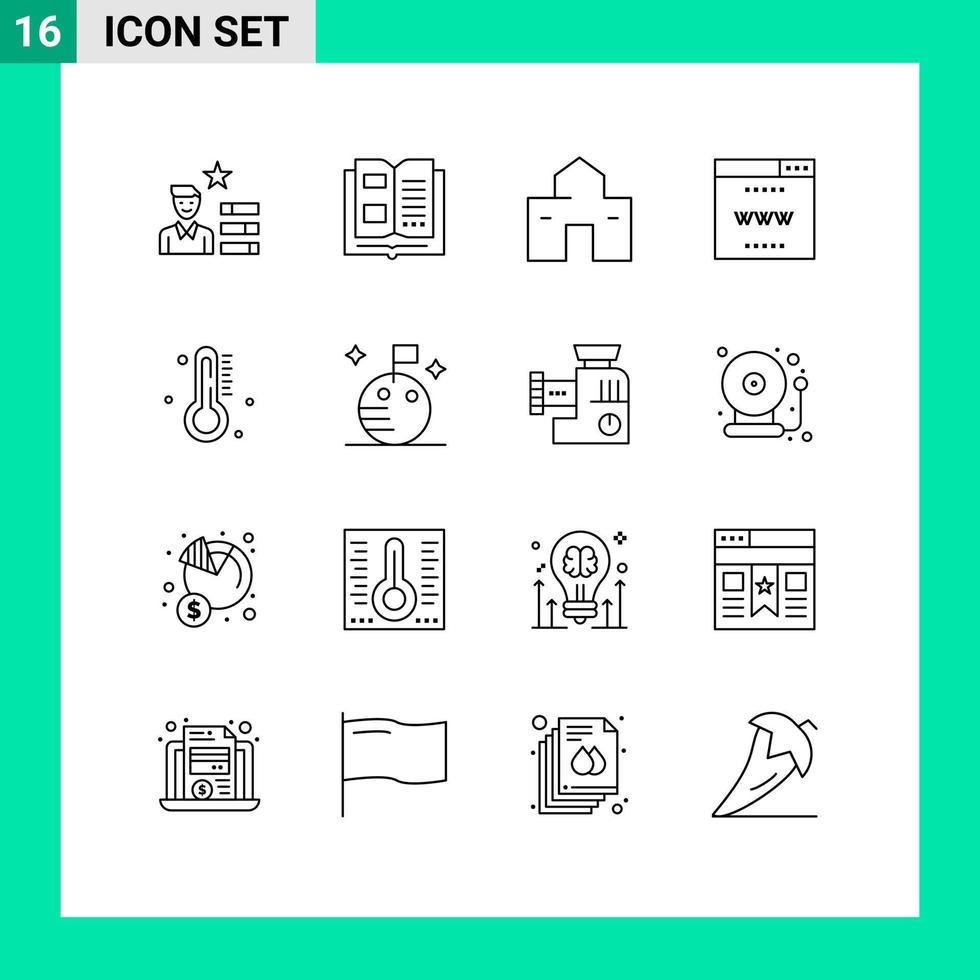 Editable Vector Line Pack of 16 Simple Outlines of hot seo building online shack Editable Vector Design Elements