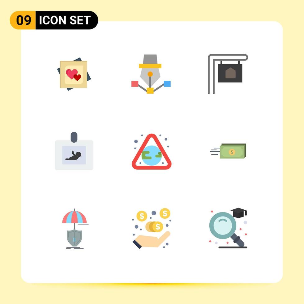 9 Flat Color concept for Websites Mobile and Apps earth medicine design diagnostics sign Editable Vector Design Elements